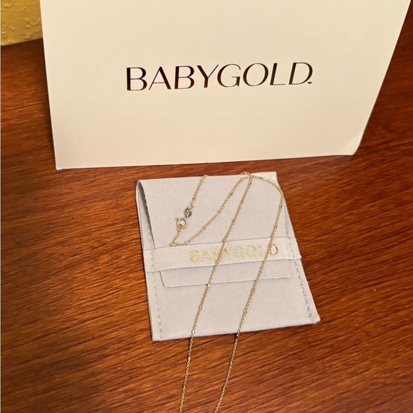 BABYGOLD 14k YG~WG *Sparkle* Chain Necklace - Picture 4 of 6